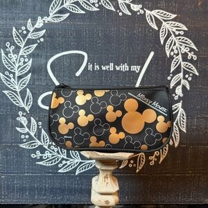 Mickey Mouse Black and Gold  Small Cosmetic Bag
